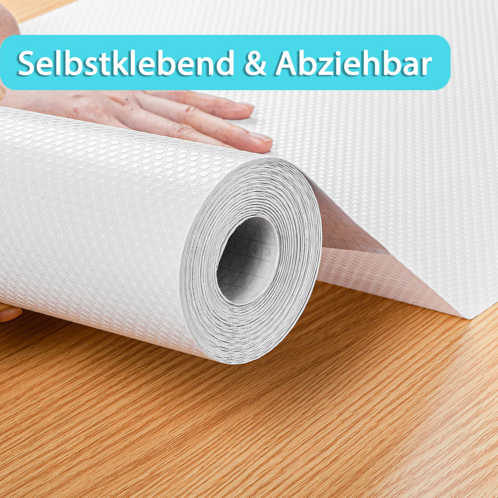 Janeart 15.7-Inch Adhesive Cabinet Liner: Peel and Stick Cabinet Drawer Mat 15.7" Wide x 196 INCream White - Non Slip Waterproof Cupboard Liner for Pantry Countertop Gift