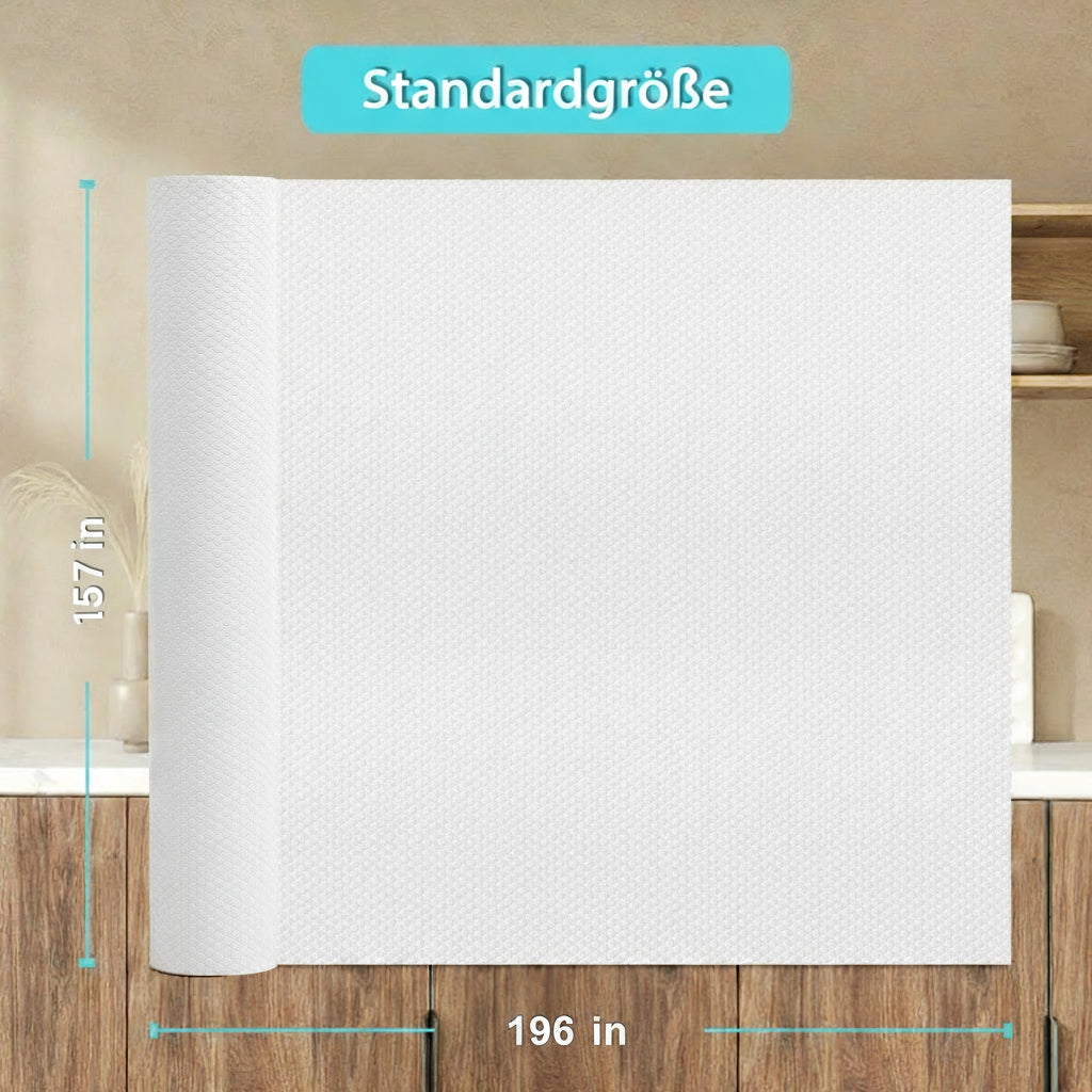 Janeart 15.7-Inch Adhesive Cabinet Liner: Peel and Stick Cabinet Drawer Mat 15.7" Wide x 196 INCream White - Non Slip Waterproof Cupboard Liner for Pantry Countertop Gift